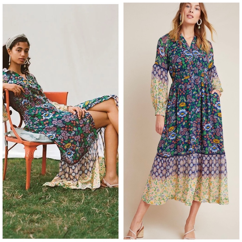 NWT Anthropologie Ondine Maxi Dress